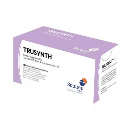 Trusynth 1 gauge ass suture, 1/2 curve, 40 mm needle - 90 cm - purple - pkg. 12 pcs.