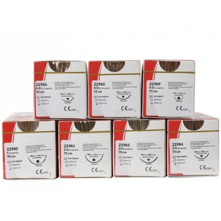 Nahtmaterial truglyde fast kaliber 3/0, kurve 3/8, nadel 20 mm - 70 cm - farblos - packung. 12 stk.