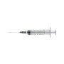 3-delad spruta med 22 g nål - 5 ml central luer-kon - förpackning med 100 st.