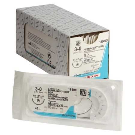 Ethicon Silk Non-Absorbable Suture 18509G with 1/2 22mm Needle USP 3/0 black - 1 pc.