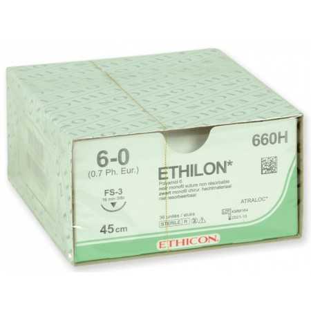 Ethicon Ethilon 660H Non-Absorbable Suture with 3/8 16mm Needle USP 6/0 black - 1 pc.