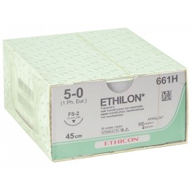 Suture non résorbable Ethicon Ethilon 661H avec aiguille 3/8 19mm USP 5/0 noir - 1 pc.