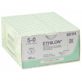 Ikke-absorberbar sutur Ethicon Ethilon 661H med nål 3/8 19mm USP 5/0 sort - 1 stk.