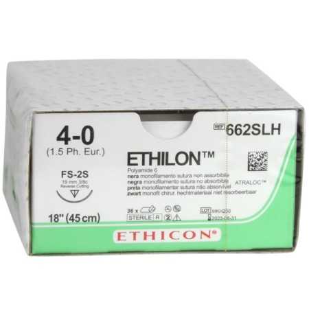 Ethicon Ethilon 662SLH Non-Absorbable Suture with 19mm 3/8 Needle USP 4/0 black - 1 pc.