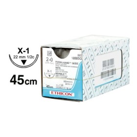 Ethicon Perma-Hand 737G Suture non résorbable avec aiguille 1/2 22mm USP 2/0 noir - 1 pc