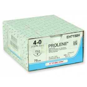 Icke-absorberbar sutur Ethicon Prolene EH7150H Monofilament med nål 3/8 19mm USP 4/0 blå - 1 st.
