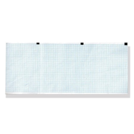 Papel térmico para ecg 120x100 mm x 300 - pacote com grade azul