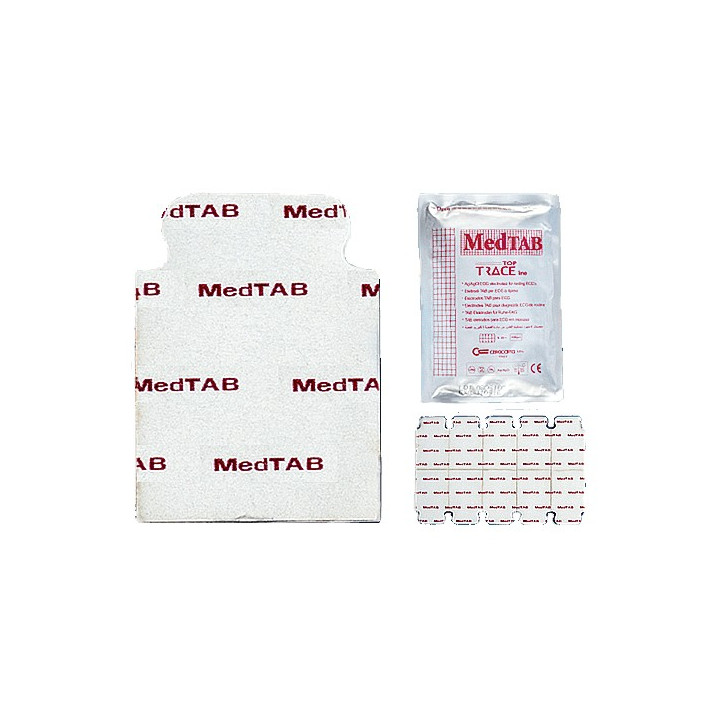 Stamp type electrodes for ECG MedTab for crocodile wires - Pack 100 pcs.