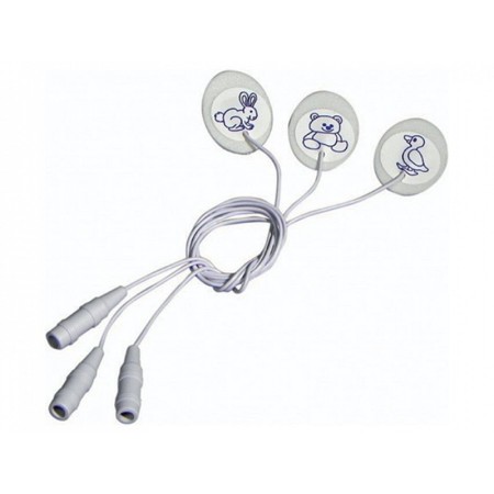 Disposable foam electrodes 23-30 mm oval with 35 cm cable - pediatric - pack of 150 pcs.