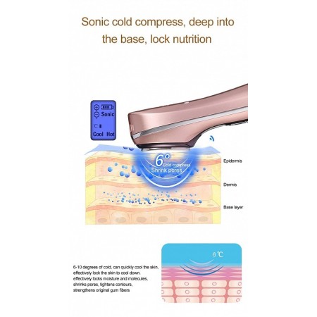 Anteamed facial massager with vibration function, hot and cold massage