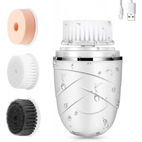 Escova de limpeza facial 3 em 1 branca
