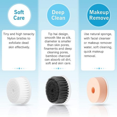 Facial cleansing brush 3 in 1 white