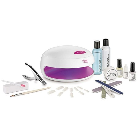 Kit for nail reconstruction and care with uv lamp