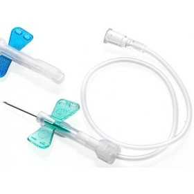 Safety Butterfly Naalden Turquoise FLY-SAFE DEHP FREE 23G Luer Lock met tube 30 cm - 100 st.