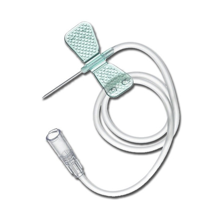 Vlindernaalden Geel 20G FLY-SET Luer Lock met buis 30 cm - 100 st.