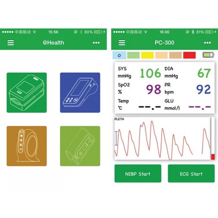 Pc-300 multiparameter monitor - spo2, nibp, temp, pl