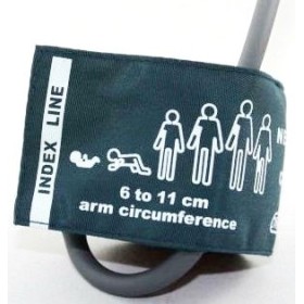 Reusable neonatal monitor cuff with connector