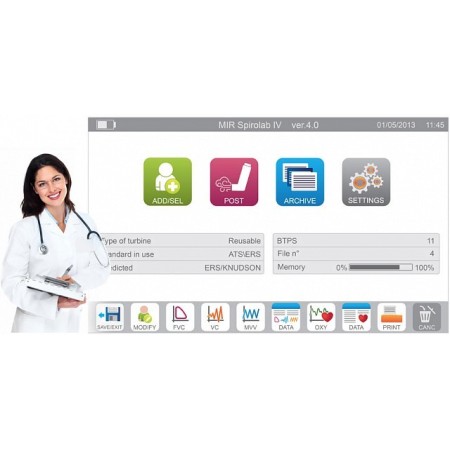 Mir spirolab spirometer mit drucker, oximeter und mir spiro software