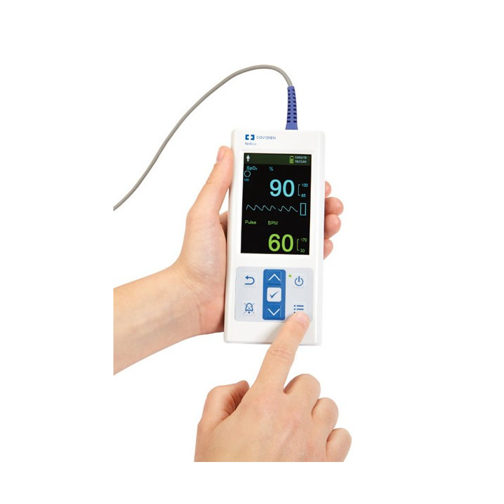 Handheld Nellcor-pulsoximeter PM10N met herbruikbare sensor DS100A