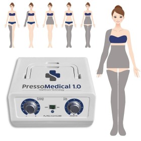 Medicinsk tryckterapi edimedical 1.0 för professionellt och hemmabruk med 2 leggings, slim body kit och 1 armband