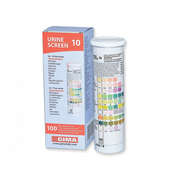 Urine strips in bottles - 10 parameters - professional - pack of 100 pcs.