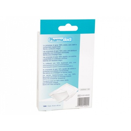 Gauze compresses 18x40cm - pack of 12 boxes of 6 pieces - 1 carton