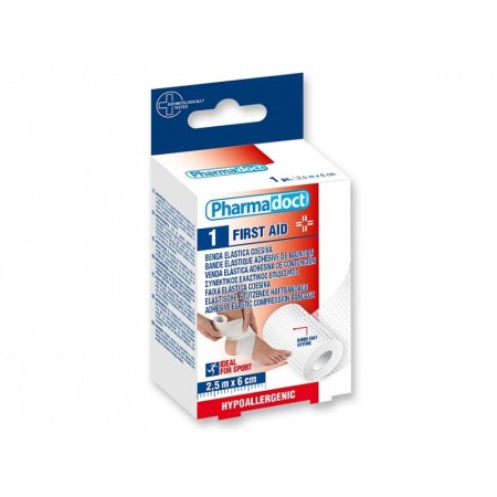 Kohesift elastiskt bandage 2,5 m x 6 cm – paket med 6 delar – 1 låda
