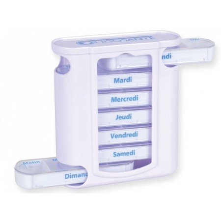 Ugentlig pillbox x4 tower - engelsk / fransk