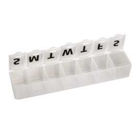 Týdenní krabička na pilulky – bílá – blistr – anglicky