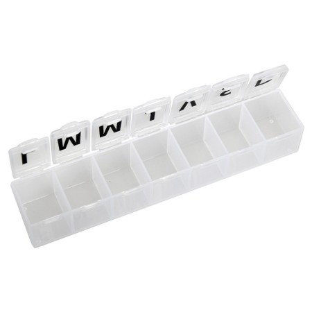 Wekelijkse pillendoos - wit - blisterverpakking - frans/spaans/roemeens