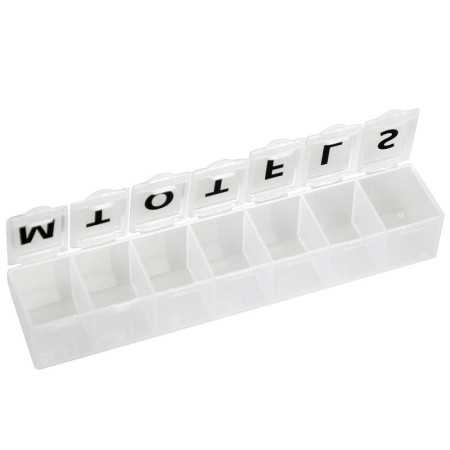 Týždenná krabička na tabletky – biela – blister – Sve / Nor / Dan