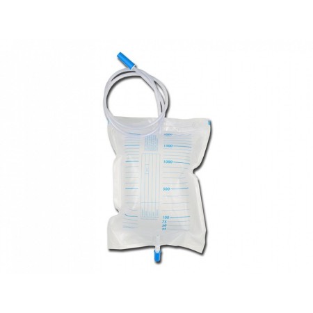 Poche urinaire 2000 cc - tube 90 cm+val. Anti-reflux - sachet. 30 pièces.