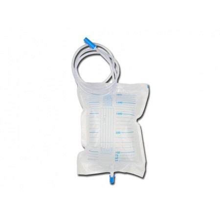 Pungă de urină 2000 cc - tub 130 cm+val. anti-reflux - pachet 30 de bucăți.