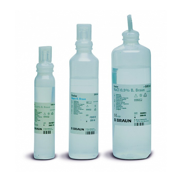 Solution saline 0,9% chlorure de sodium 250ml - lavage et irrigation