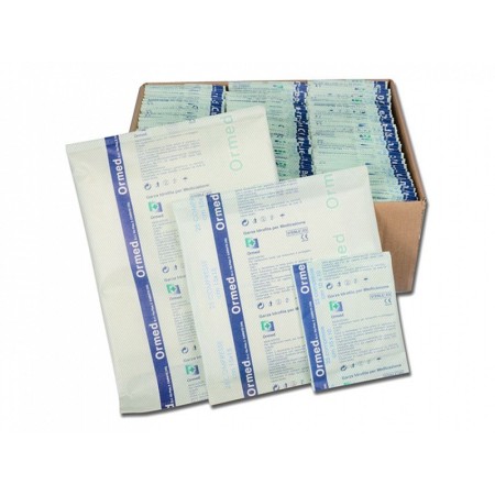 Steril pamut géz 20x20 cm - 25 db-os zacskók. - konf. 100 boríték