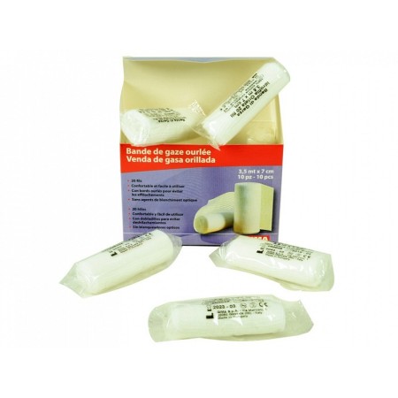 Gauze bandages 3.5 m x 7 cm - pack. 10 pcs.