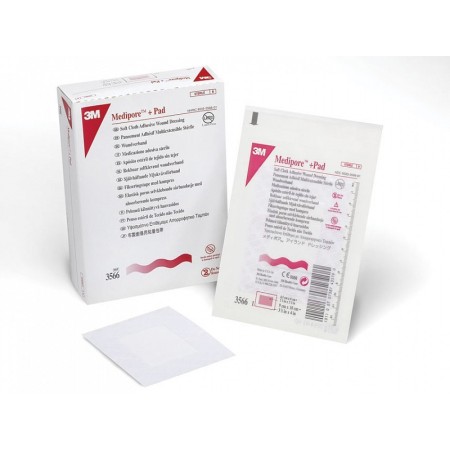 3m medipore + pad sterilt nonwoven-förband med dyna, 3566e - 10x10cm - 25st.