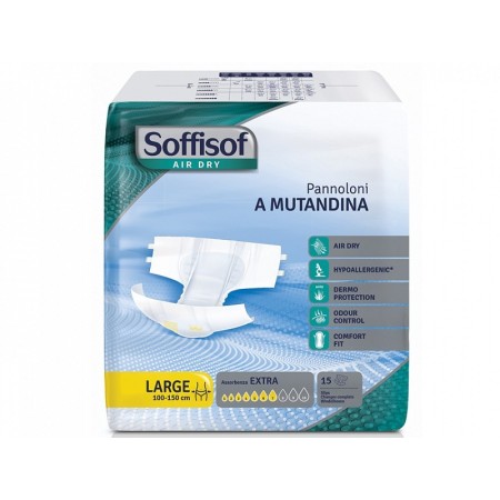 Soffisoft air dry diapers - moderate incontinence - large - pack. 90 pcs.