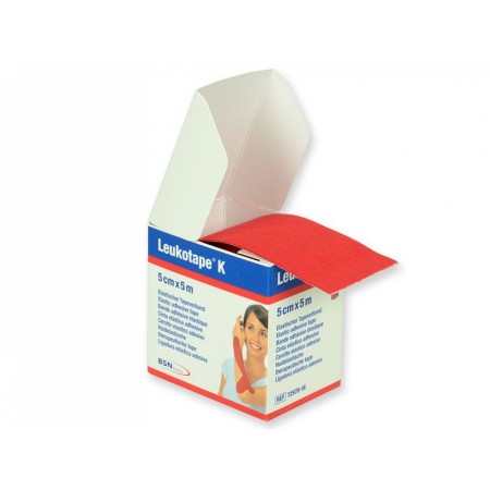 Leukotape k - nevromuskularni trak bsn 5 mx 5 cm - rdeč