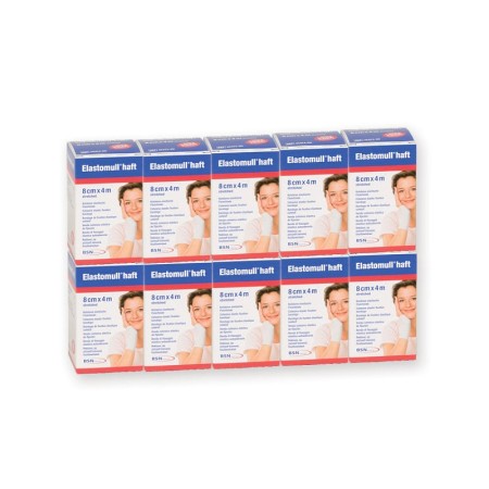 Lot de bandes cohésives elastomull haft 4 mx 8 cm. 10 morceaux