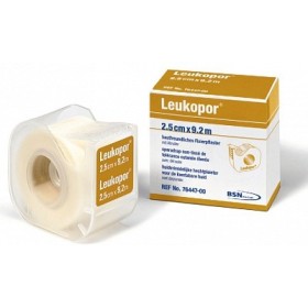 Plaster Leukopor 9,2 mx 1,25 cm w dozowniku z włókniny do skóry wrażliwej