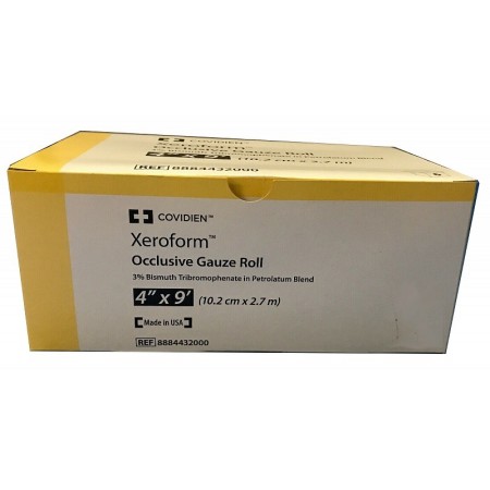 Gaze oclusiva de petrolato xeroform, 10,2 cm x 2,7 m, estéril – 36 unidades