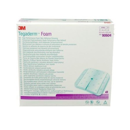 3m tegaderm pansement en mousse de polyuréthane non adhésif, 90604 - pour trachéotomie - 10 pcs.