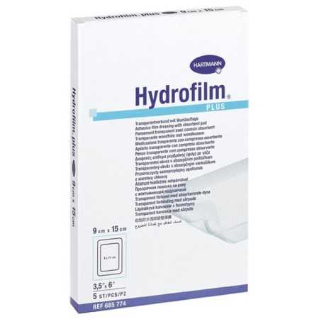 Hydrofilm Plus Transparent polyurethane adhesive dressing 5 x 7.2 cm 5 pcs.