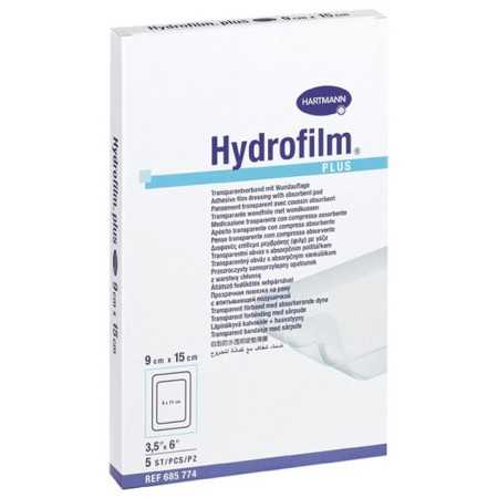 Hydrofilm Plus Átlátszó öntapadó kötszer poliuretánban 10 x 20 cm 5 db.