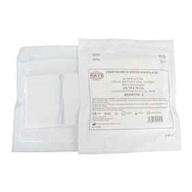 Sterile cotton folded gauze compress 7.5 x 7.5 cm 16 layers - 10 pcs.