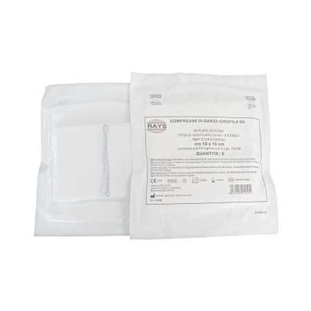 Sterile cotton folded gauze compress 10 x 10 cm 16 layers - 10 pcs.