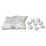 Round gauze swabs, 50mm in diameter, pack of 100.