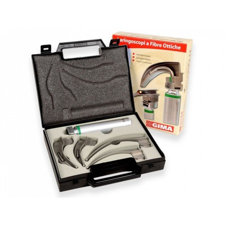 "gima green" laryngeal set fo led 4 mc-int blades 1-2-3-4 - 2.5v