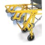 Self-loading stretcher with mat and 2 safety belts